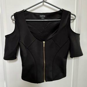 Bebe XS black cold shoulder top